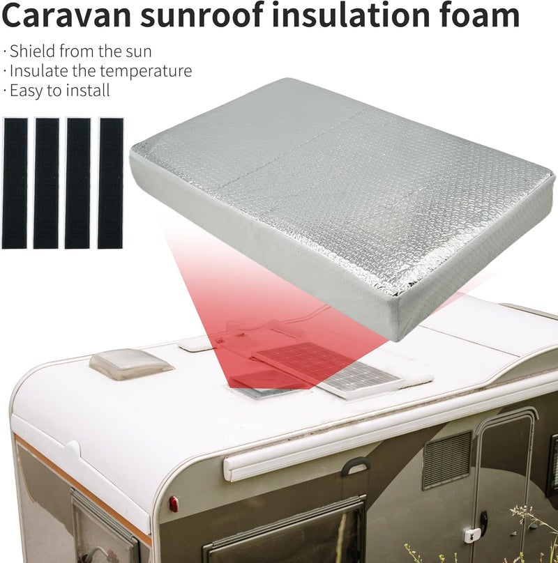 EDIETH 22"x14"x3" RV Vent Insulator (1-Pack) - Extra-Large Reflective Skylight Cover, Heavy-Duty Thermal Shield for 22x14 Inch RV/Camper Sunroof, Stops Heat/Cold Transfer - Image 2